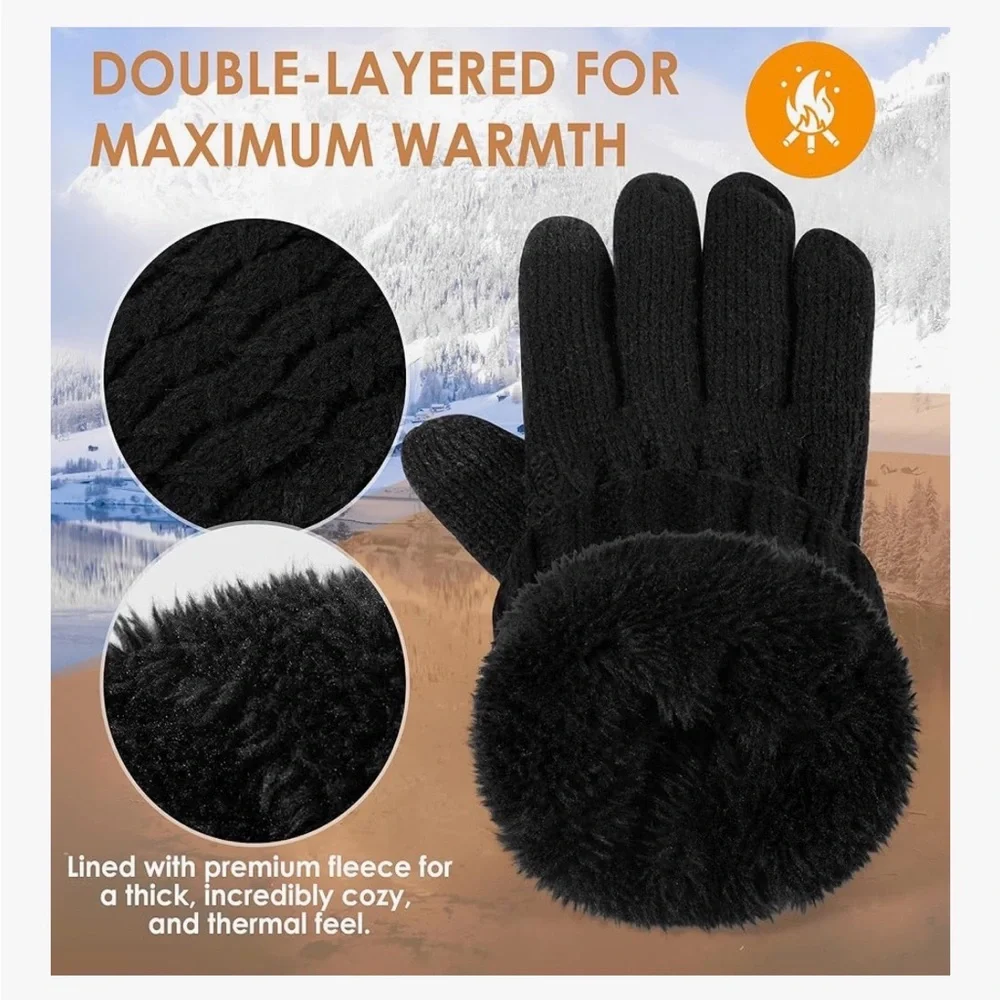 Winter Gloves for Women Touchscreen Texting Warm Knit Fleece Lined Gloves